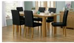 Pemberton Oak Effect Dining Table & 6 Black Chairs. + you get £10 voucher on £100 spend