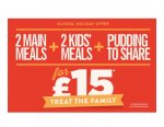 2 Main meals 2 Kids Meals and a candy mania pudding to share (Sign upto news letter possibly making it £10) @ Hungry Horse this bank Holiday