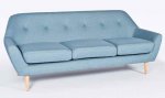 1960s-style Blue 3 Seater Sofa