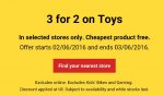3 for 2 on Toys