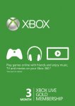 3 Month Xbox Live Gold Membership Card