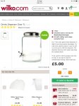 Glass Dispenser with tap 7L @ Wilko & free delivery to store