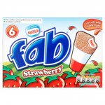 Nestle Fab Strawberry Ice Lollies (6 x 58ml)