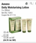 Aveeno Daily Moisturising Lotion 200ml x 3