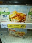 Tesco 4 breaded cod portions reduced