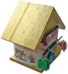 PAINT YOUR OWN WOODEN BIRD HOUSE perfect kids' toy / £5.26 delivererd - CPC orders £6 or more