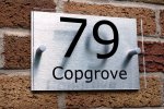 Personalized House Number Sign/Plaque Brushed Aluminium & Acrylic Delivered @ Amazon. Sold by UK Sign Shop