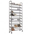 10 Shelf Rolling Shoe Rack