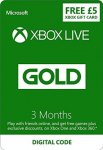 Xbox Live 3 Months + &pound;5 Xbox Live Credit