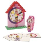 LEGO Pink Time Teacher Quartz Watch and Constructible Clock