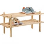Simple Value 2 Shelf Shoe Storage Rack - Solid Pine