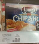 2 Young's Large Cod Fillets in batter