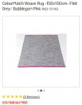 Colour match weave rug 100x150 flint grey
