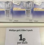 Phillips GU5.3 50w. 3 Pack