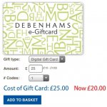 Debenhams Gift Card at Tesco - £25 voucher Pizza Exp/Hut, New Look and ITunes aswell although shows expired