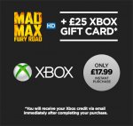 &pound;25 Xbox Credit + Mad Max: Fury Road HD OR Project Almanac HD @ Wuaki (Mad Max back in stock)