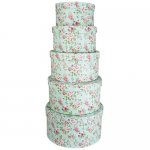 Rose Print Round Storage Suitcases - Set Of 5 From The Works - C&C