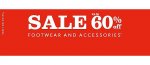 Upto 60 footwear & accessories in the