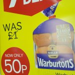 Warburtons 8pk White Rolls was £1.00 now 50p Iceland 7 DAY Deal