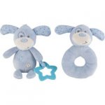 Chad Valley Baby Ring and Teether Blue Puppy / Pink Bunny version also available