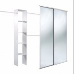 2x framed mirror sliding doors, track set, interior unit, shelves and rail