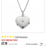 Sterling silver Diamond heart locket pendent