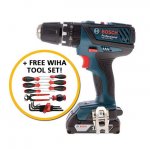 BOSCH GSB18-2-LI PLUS 18V COMBI HAMMER DRILL WITH 2X 2.0AH LI-ION BATTERIES + FREE WIHA TOOL SET [poss 6% Quidco]