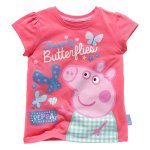 Peppa Pig Girls' Butterfly 100% cotton T-Shirt (18 months- 5 years)