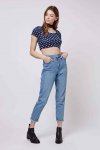 Topshop spot print crop tee - navy blue