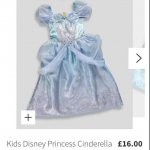 Cinderella kids fancy dress / dressing up costume Matalan Instore