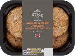 Morrisons The Best British Garlic & Herb Chicken Burgers (4 Pack = 454g)