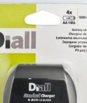 Diall Battery Charger + 4 x Diall Rechargeable Batteries