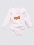 3 Pack Dear Zoo Long Sleeve 100% Cotton Bodysuits