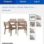 Ikea garden set table and 4 chairs
