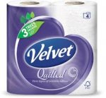 10 x 4 packs (40 rolls) of Velvet quilted toilet rolls