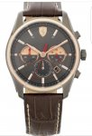 Scuderia Ferrari GTB-C Men's Steel Brown Leather Strap Watch