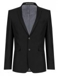Black Super Slim Fit 2 Button Jacket
