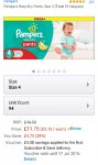Pampers Baby Dry Pants Size 4 pack of 94 _ Size 5 pack of 84 pants &pound;5.45 _ Size 6 total of 76 pants &pound;5.43 with S&S