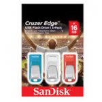 Sandisk Cruzer Edge usb flash drive, 3x 16gb pack