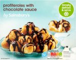 Sainsbury's Profiteroles with Chocolate Sauce (20 per pack - 320g) (FROZEN)