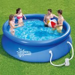 Summer Escapes 10ft Quick Set Ring Pool + Water Filter Pump + Cover