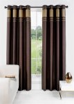 Charlotte Faux Silk Fully Lined Eyelet Curtains