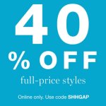 40% off full price items gap online