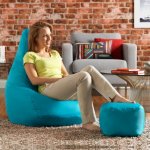 High Back Pod & FREE Footstool Aqua