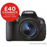 Canon 700d DSLR camera with 18-55mm lens, free canon bag worth &pound;39.99,100gb free cloud storage, &pound;359.99 after cash back