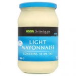 Asda Real and Light Mayonnaise jars