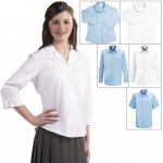 Twin Pack Girls School Blouses White Or Blue Choice Of Collar / Sleeve Styles £1.00, free delivery over £30 or £2.95, sold by xs-stock