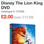 Disney Classic DVDS £13.99 to £2 @ Smyths! inc Frozen, Lion King, Inside Out and many more