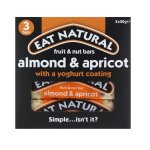 Eat natural 3x50g bars. Brazil & Sultana. Amond & Apricot. a pack