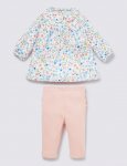 2 Piece Floral Tunic & Leggings Outfit (newborn and 1 month) C&C
